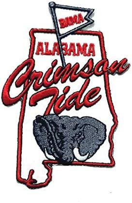 Kanin Alabama-Kızıl Gelgit haritası-NCAA-Spor-Nakış-Ütü Üzerine Yama, - Dikiş