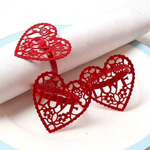 PQKDY Masa dekorasyon kırmızı aşk Kalp peçete halkası Düğün Pembe Kalp peçete toka (Renk: C, Boyut
