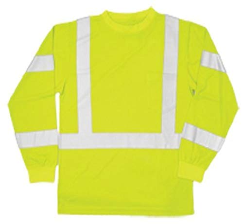 Kıshıgo 9145 Polyester Ekonomi Serisi Sınıf 3 Uzun Kollu Tişört, 5X-Large, Misket Limonu