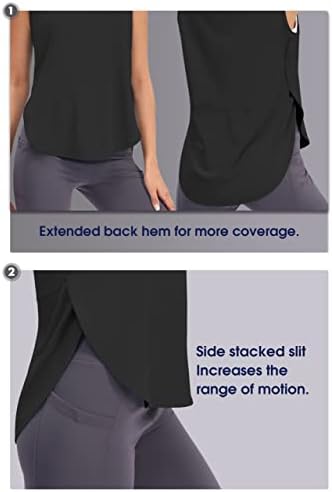 Buz İpek Egzersiz Tankı Üstleri Kadınlar için Serin Kuru Kolsuz Gevşek Fit Yoga Gömlek Uzun Atletik Üstleri kadınlar için