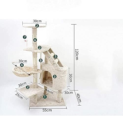 Haieshop Kedi Ağacı Kınamak tırmalama sütunu Kedi Kulesi Sisal tırmalama sütunu Yavru Mobilya Peluş Kınamak Oyun Evi Sarkan