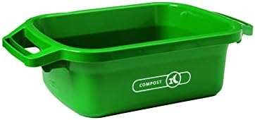 Rubbermaid Ticari Ürünler Havalandırmalı KABA Kompost Kutusu / Çöp tenekesi, 32 Galon, Yeşil, Mutfak / İç/Dış Mekan Kullanımı