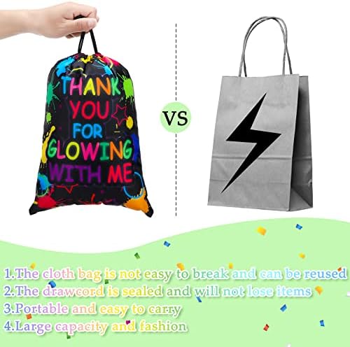 Kızdırma İpli Çantalar Kızdırma Parti Malzemeleri İyilik Çantaları İpli hediye Keseleri Neon Tema Parti hediye Keseleri Retro