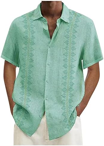 RTRDE erkek Gömlek İlkbahar Yaz Casual Pamuk Keten Düz Renk Kısa Kollu Gömlek Gevşek Kısa Düğme Aşağı Gömlek