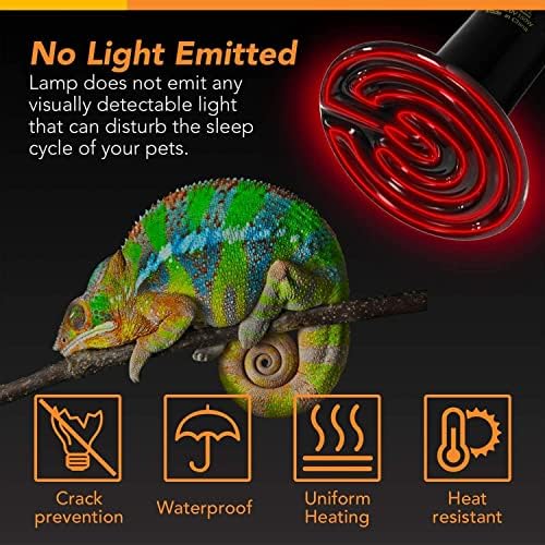 Basit Deluxe 150 W 6-Pack seramik ısı yayıcı sürüngen ısı lambası ampul hiçbir ışık yayan Brooder Coop ısıtıcı amfibi Pet