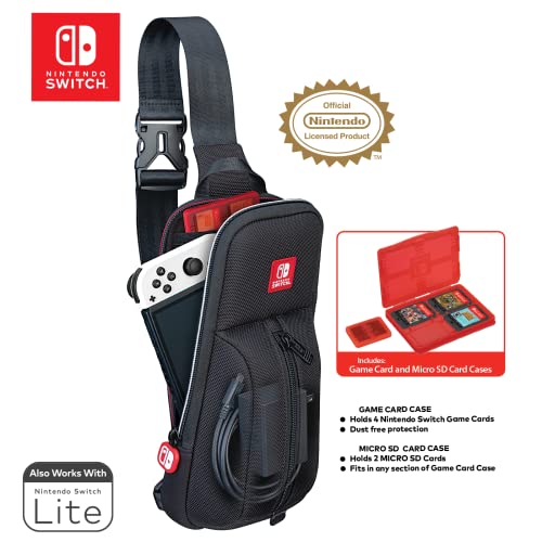 Game Traveler Sling Bag Nintendo Switch Case-Switch OLED için Switch OLED Kılıfı, Switch & Switch Lite, Çift Cepler, Konfor