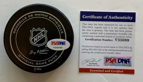 Evander Kane İmzalı Winnipeg Jets Hokey Diski imzalı PSA DNA ORTAK İmzalı NHL Diskleri
