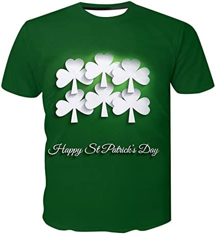 PDFBR Aziz patrick Günü erkek T-shirt Toprak Kısa Kollu Yeşil Grafik Tee Üstleri Komik Cüceler Baskı Kas Fit Tshirt