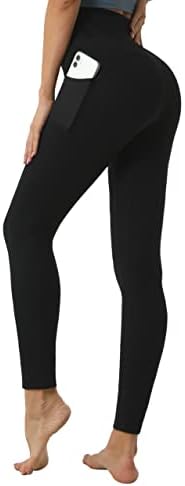 Desol 25 / 28 Yoga Tayt ile İç / Yan Cepler için Kadın, Yüksek Belli egzersiz pantolonları, karın Kontrol Popo Kaldırma