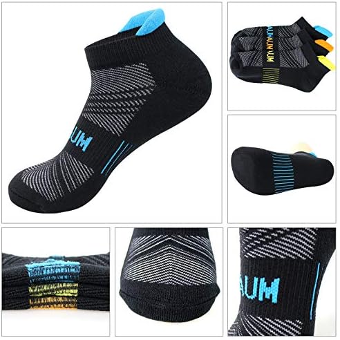 BIOAUM Yastıklı erkek Ayak Bileği Çorap Boyutu 10-13, 6 Pairs Pamuk Atletik Spor Nefes Düşük Kesim Çorap Koşu için