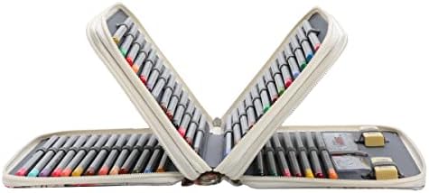 YZK 72 Yuvaları Renkli Kalem Kutusu-Fermuar Kapatma ile Dimi Oxford Kalemlik Suluboya Kalemler veya işaretleyiciler için