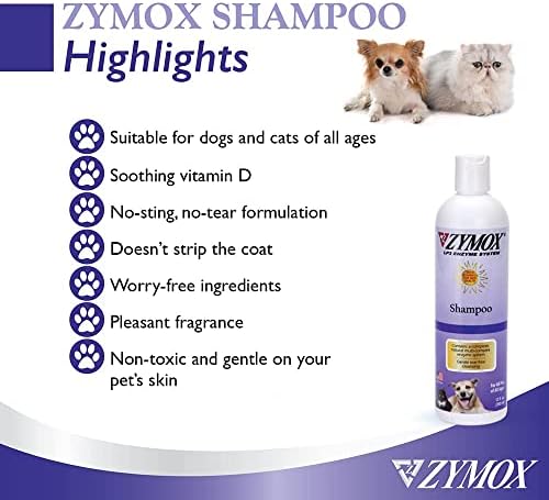 D3 Vitamini içeren Zymox Kaşıntı Giderici Şampuan, 24 oz