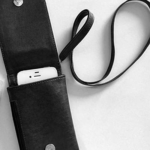 Ay dağ gökyüzü Art Deco hediye moda telefon cüzdan çanta asılı cep kılıfı siyah cep