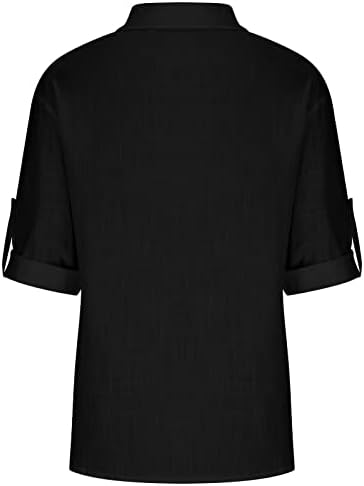 pimelu Düğme Aşağı Gömlek Kadınlar için, düz Renk Düğme Aşağı Gömlek Fermuar Yaka Gömlek T Shirt Cepler ile