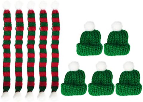 SOIMISS Noel Şapka Noel Şapka 20 adet Noel Baba Şapkaları Mini Örme Noel Şapkaları Mini Eşarp ve Şapka Dekor Ev Festivali
