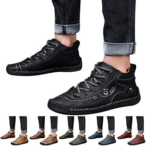 YUHAOTIN İş Sneakers Erkekler için Ayakta Tüm Gün Moda Yaz ve Sonbahar Erkek deri ayakkabı Düz Yumuşak Alt Rahat Orta Üst