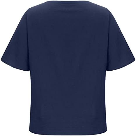 Bayan Pamuk Keten T Shirt Üstleri Moda Karahindiba Baskılı Kısa Kollu Tunik Tees Casual Gevşek Rahat O-Boyun Bluzlar