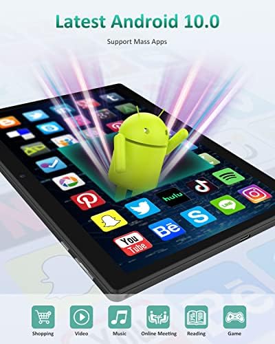 CNMF Tablet 10 İnç, Android İŞLETİM SİSTEMİ, 32 GB ROM, 6000 mAh Uzun Pil Ömrü, WiFi, Bluetooth, 10.1 HD IPS Ekran Dispaly-2Pack