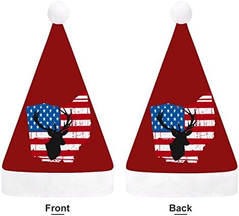 Amerikan Bayrağı Ohio Geyik Avcılık Noel Şapka Toplu Yetişkin Şapka Noel Şapka Tatil için Noel Partisi Malzemeleri