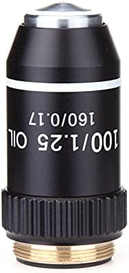 YINGGEXU Mikroskop 195 Siyah Akromatik Objektif 4X 10X 20X 40X 60X 100X Mikroskop Objektif Lens RMS 20.2 mm Objektif Parçaları