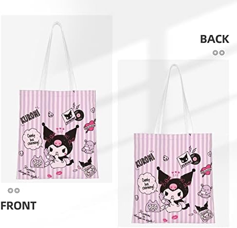 RFUVIWZ Anime Tote Çanta Sevimli Çanta Kullanımlık Tuval Estetik Alışveriş çantası alışveriş çantası Kozmetik Çantası Makyaj