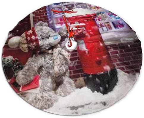 LVeShop Merry Christmas Güzel Ayı Noel Ağacı Etek Lüks Yuvarlak Kapalı dış mekan matı Rustik Noel Ağacı Tatil Süslemeleri（30/36/48