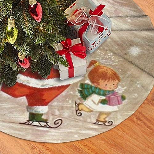 LVeShop Noel Güzel Noel Baba Noel Ağacı Etek Lüks Yuvarlak Kapalı dış mekan matı Rustik Noel Ağacı Tatil Süslemeleri（30/36/48