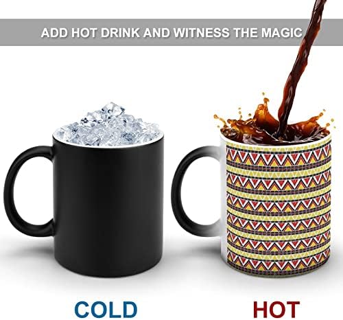 Tribal Navajo desen ısı değiştirme kupa sihirli kahve bardağı seramik çay bardağı kişiselleştirilmiş hediye ofis ev için