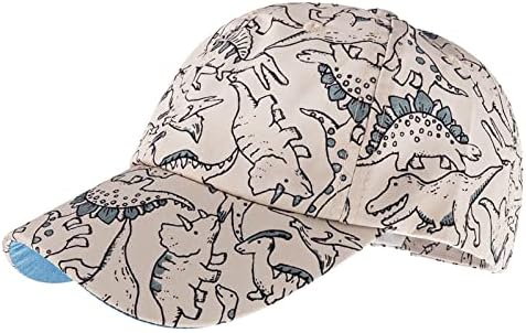 Julerwoo Çocuklar Dinozor ve Köpekbalığı beyzbol şapkası Ayarlanabilir Hızlı Kuru Örgü UV Koruma güneş şapkaları