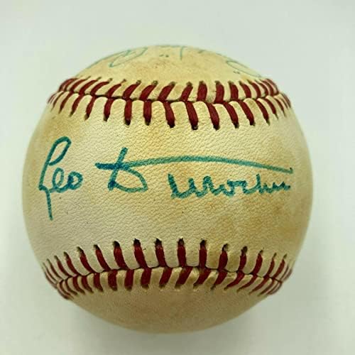 1940'ların Brooklyn Dodgers Efsaneleri İmzalı Beyzbol Leo Durocher Pee Wee Reese PSA İmzalı Beyzbol Topları