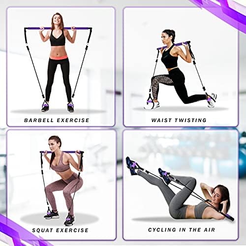 Lımm Pilates Bar Seti-Erkekler ve Kadınlar için 3 Bölümlü Yoga Çubuğu-Taşınabilir Ev Jimnastik Salonu Egzersiz Çubuğu-Kas