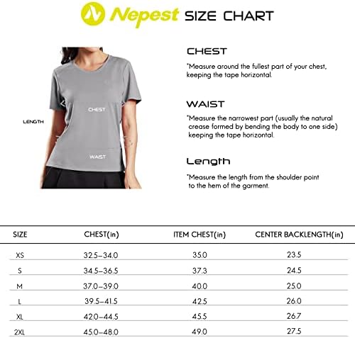 Nepest kadın Kısa / Uzun Kollu Atletik T-Shirt Kuru Fit Koşu Aktif Egzersiz Spor Spor Performans Teknoloji Tee Tops