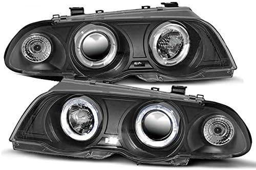 Farlar VR - 1178 Ön ışıklar Araba lambaları Farlar Sürücü Ve Yolcu Tarafı Komple Set Far Takımı Melek Gözler Siyah Bmw 3