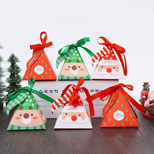 NUOBESTY 12 adet Noel hediye paketi Kutuları Noel Noel Baba Hediye Kutuları Noel kurabiye kutusu Noel Şeker Torbaları Tatil