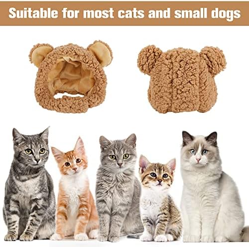 TIESOME Sevimli Kedi Kostüm Ayı Şapka için Kedi Ayarlanabilir Yumuşak Küçük Pet Şapkalar Ayı Şapka için Kedi Yavru Köpek