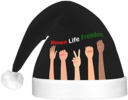 Bayan Kadın Yaşam Özgürlüğü Noel Şapka İle led ışık Yenilik Yetişkin noel baba şapkaları Noel Tatil Parti Süslemeleri İçin