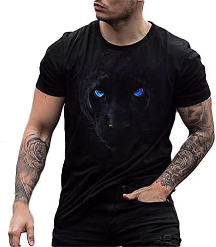 Erkek Grafik T-Shirt Moda Rahat Yuvarlak Boyun Kazak Baskı kısa kollu tişört Üst Egzersiz Gömlek Erkekler için