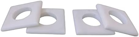 OMC El Yapımı Mermer peçete halkaları 4 Set Kare Şekli Peçete Tutucu Beyaz Renkli peçete halkaları Yemek Masaları için