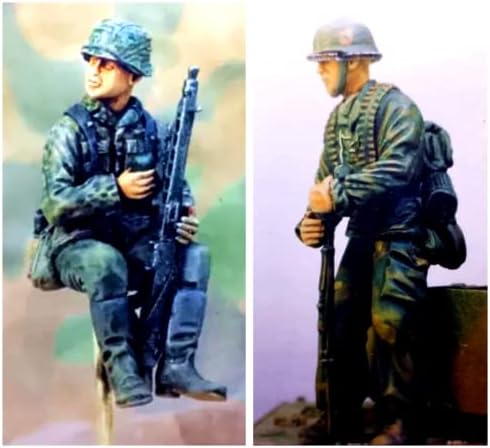 1/35 İKINCI dünya savaşı Alman Asker Reçine model seti demonte ve boyasız Minyatür Reçine Model Parçaları (2 Kişi) / / a5IU-8