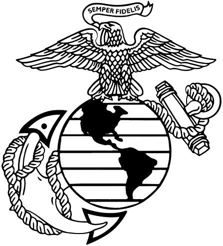 Büyük Siyah USMC Kartal Küre ve Çapa Vinil Çıkartması