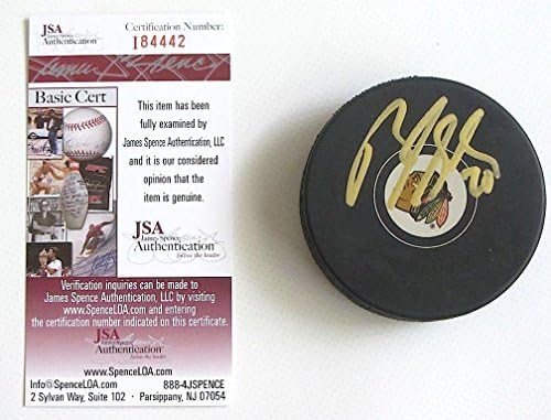 BRANDON SAAD İmzalı PUCK 2013 KUPASI CHİCAGO BLACKHAWKS-JSA I84442-İmzalı NHL Diskleri