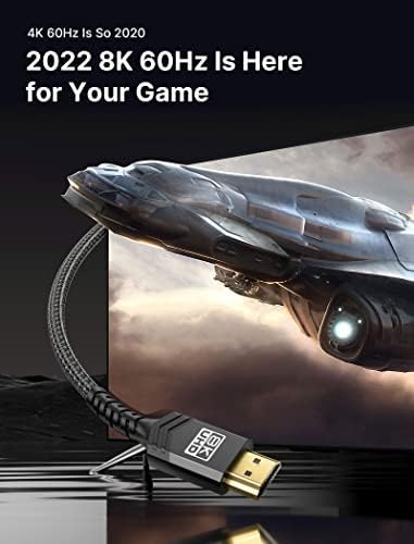 JSAUX 8 K HDMI Kablosu 2.1 10FT 2-Pack 48 Gbps 8 K ve 4 K Ultra Yüksek Hızlı Kablo (8K@60Hz 7680x4320, 4K@120Hz) earc HDR10