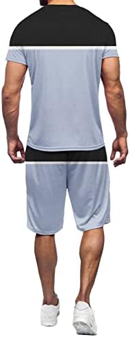 Erkek Rahat Eşofman Kısa Kollu Şort Takım Elbise 2 Parça Kıyafet T Shirt ve şort takımı 3 Caballeros Gri