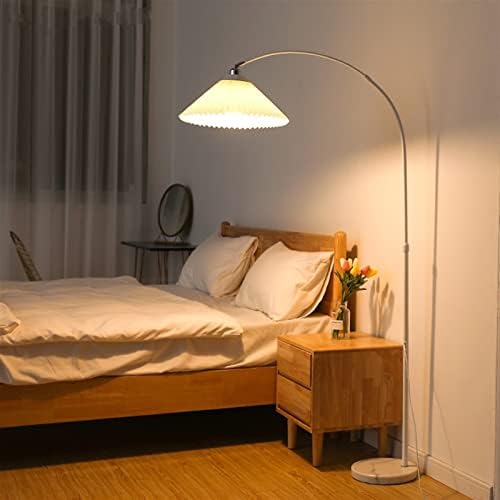 AKNHD ark zemin lambaları pilili abajurlar için LED zemin lambası oturma odası dekorasyon yüksekliği ayarlanabilir yatak