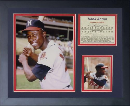 Efsaneler Asla Ölmez Hank Aaron Young Çerçeveli Fotoğraf Kolajı, 11 x 14 inç, (11175U)