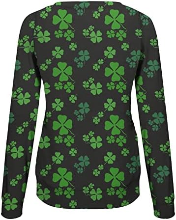 Yeni St Patrick Günü Jumper Kadınlar için İrlandalı Tshirt Yeşil O-Boyun T Gömlek İrlandalı Yonca Shamrock Bluz Bayanlar