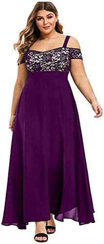 Kadın Artı Boyutu Düğün Konuk Dantel askı elbise, Retro Yarım Kollu / Kapalı Omuz Örgün Akşam Balo Kokteyl Midi Elbise
