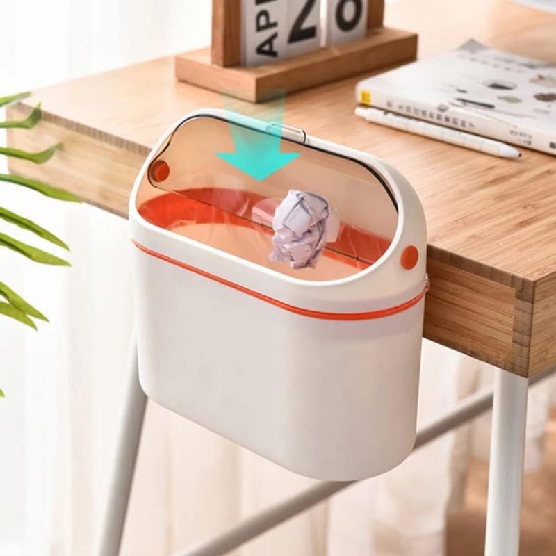 n / a Mini çöp tenekesi kapaklı Mini çöp sepeti Masaüstü Küçük Ofis Tezgah çöp kutusu Monte Edilebilir (Renk : B, Boyut: