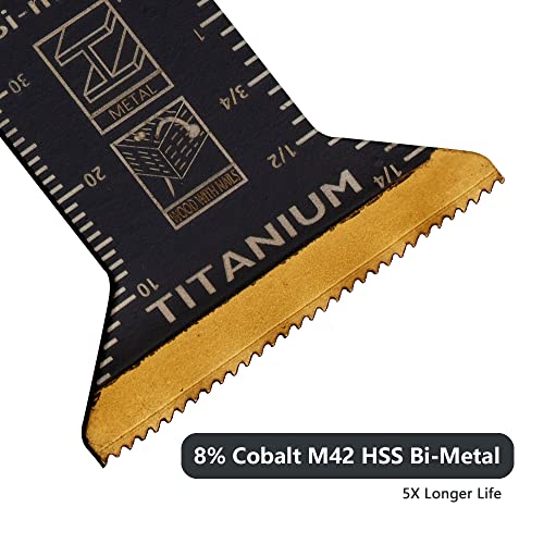 Acroma 5 Parçalı Üniversal Salınımlı Çok Amaçlı Bıçaklar, %8 Kobalt M42 Yüksek Hızlı Çelik Bi-Metal ile Kaplanmış Siyah Oksit