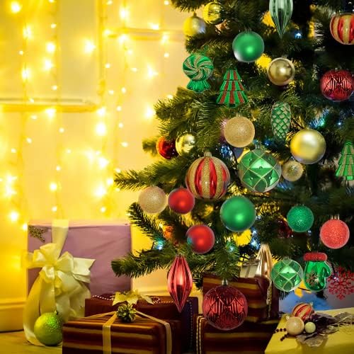 Le gelgit 88 PCS Noel Topları Süsler için Noel Ağacı, Narin Noel Dekorasyon Baubles Zanaat Set Kırılmaz Plastik Noel Süsler